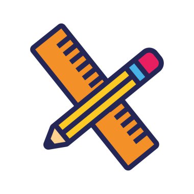 kalem ve kural okul tedarik satırı ve biçim simgesi