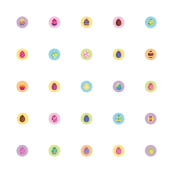 彩绘成块形图标的捆彩蛋 — 图库矢量图片