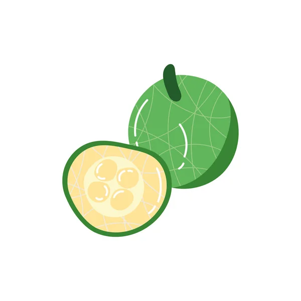 Saure Guave exotische Früchte flache Art — Stockvektor