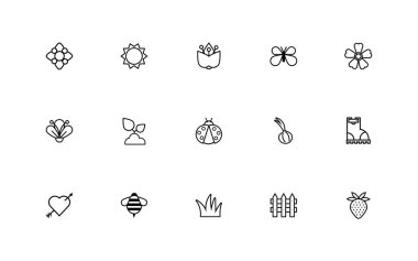 Bahar ayarı çizgi simgelerinin demeti