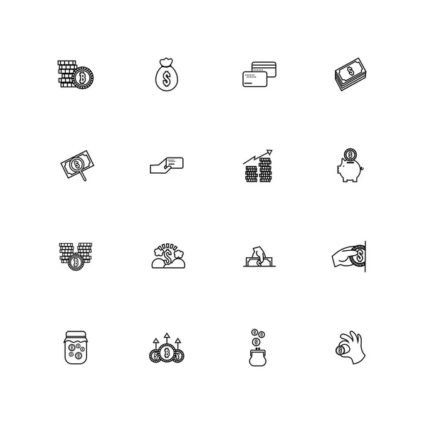 Paquete de guardar iconos de estilo de línea de conjunto — Vector de stock