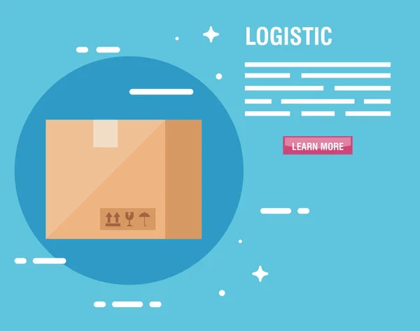 Логістичний сервіс доставки з коробковим пакетом — стоковий вектор