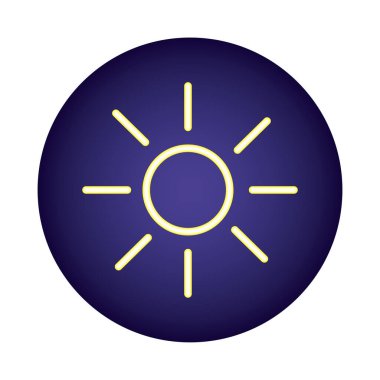 güneş yıldızı neon ışığı tarzı simge