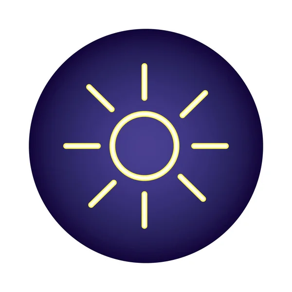Икона солнечной звезды в неоновом свете — стоковый вектор