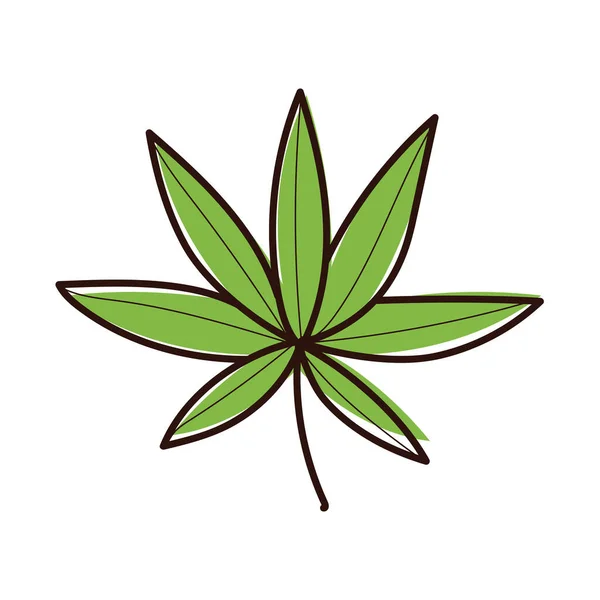 Folhas planta ecologia mão desenhar ícone de estilo — Vetor de Stock