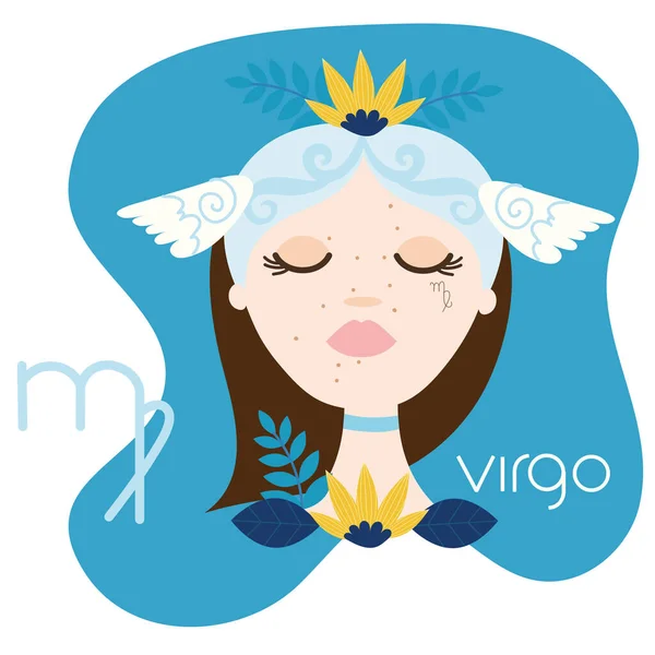 Piękna kobieta ze znakiem zodiaku Virgo — Wektor stockowy