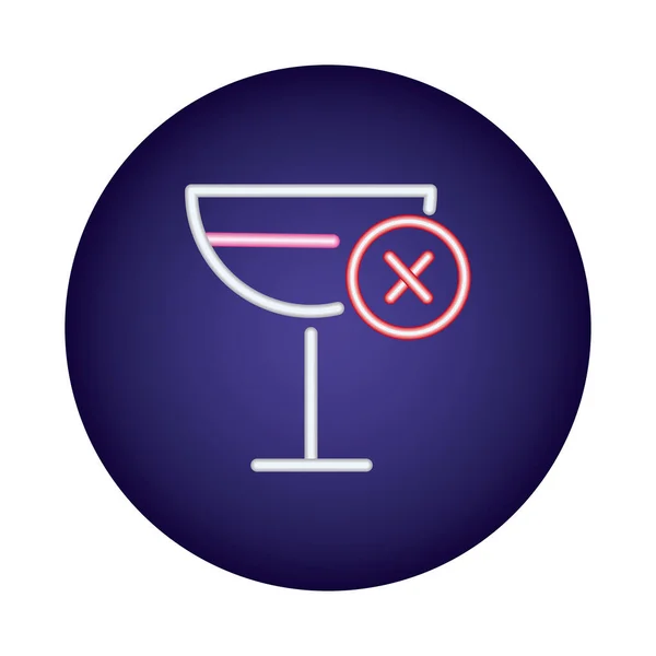 Wine cup neon light style icon — Stock Vector