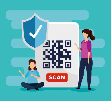 tarama kodu qr olan iş kadınları