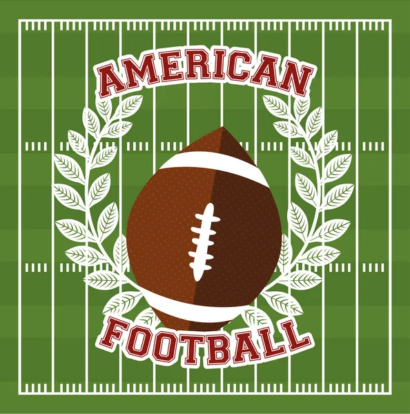 Αμερικάνικο ποδόσφαιρο αφίσα αθλητισμού με μπαλόνι — Διανυσματικό Αρχείο