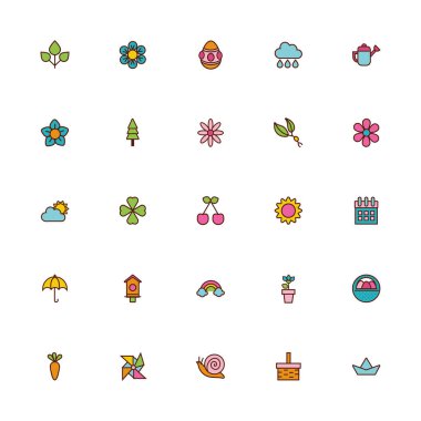 Bahar demeti düz simgeler