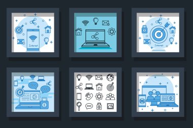 İnternet simgelerinin demet tasarımları