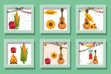 Festa junina simgelerinin demet tasarımları