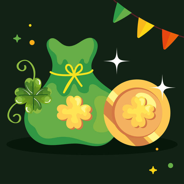 saint patricks day with coin and decoration