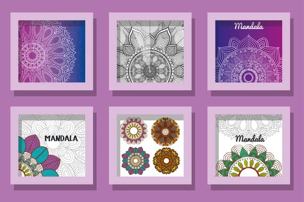 Bundle designs of mandalas decoration — Stock Vector
