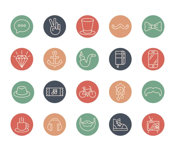 Bundle of hipster style set icons — Stock Vector