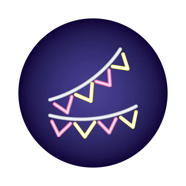 Party girlands neon light style icon — Stockový vektor