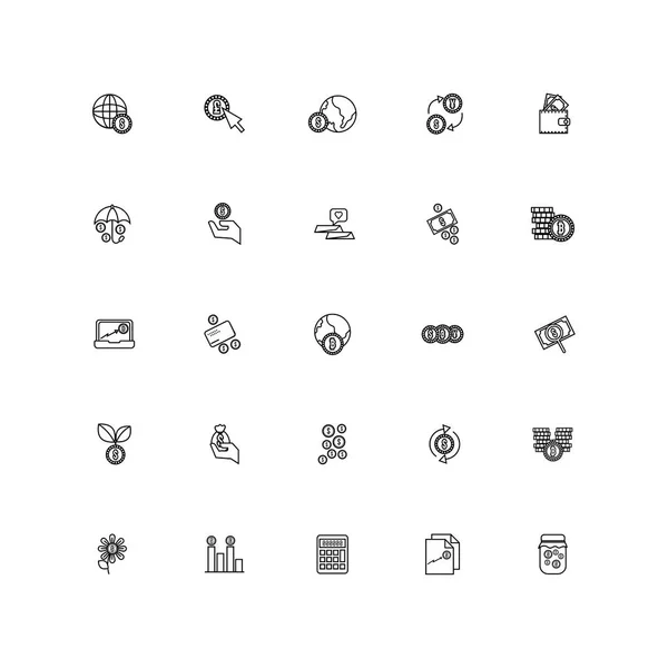 Bundle of saving set line style icons — Διανυσματικό Αρχείο