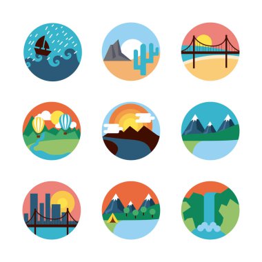 bundle of landscapes set scenes