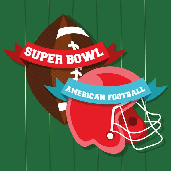 American football sport helmet and balloon — 스톡 벡터