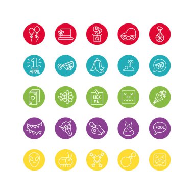 Bir sürü aptal gün ayarlı simgeler