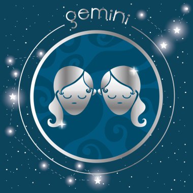 Gemini burcu gümüş mühür.