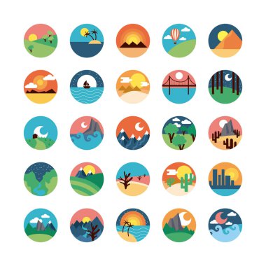 bundle of landscapes set scenes
