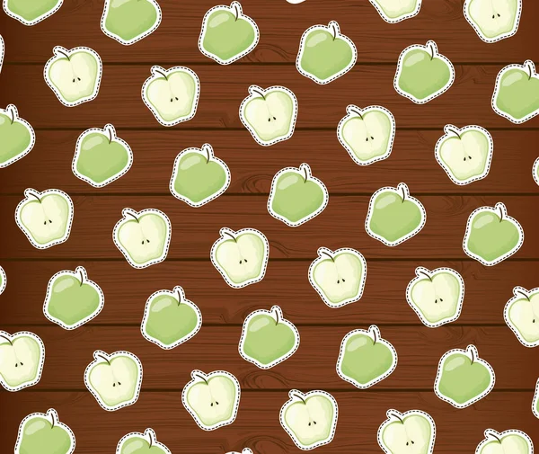Äpfel frisches Obst gesunde Ernährung Muster — Stockvektor