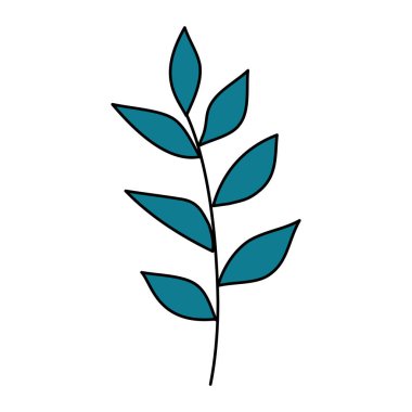 Yapraklı dal doğa ekolojisi izole ikonu