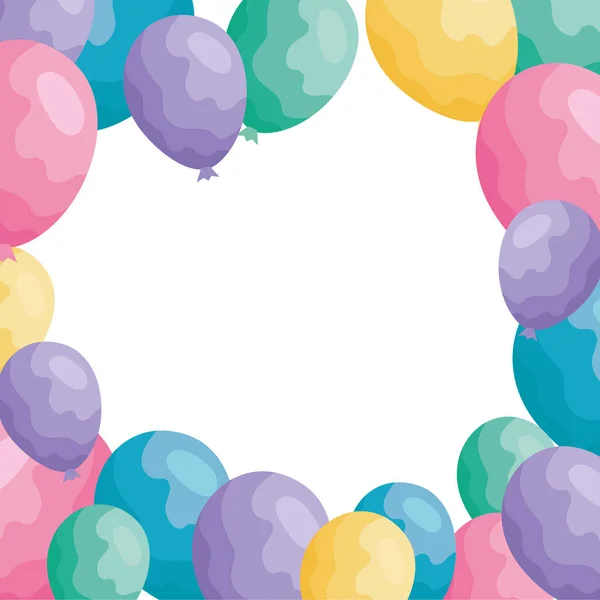 Frame of balloons helium decoration — Stockvector