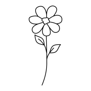 Dalları ve yaprakları olan sevimli bir çiçek.