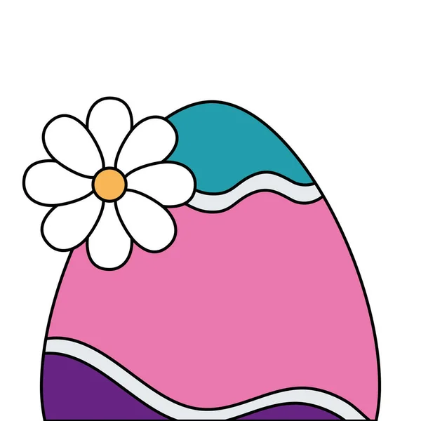 Carino uovo pasqua decorato con fiore — Vettoriale Stock