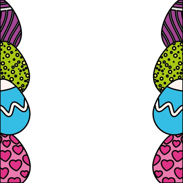 Frame of eggs easter decorated — Stockvector