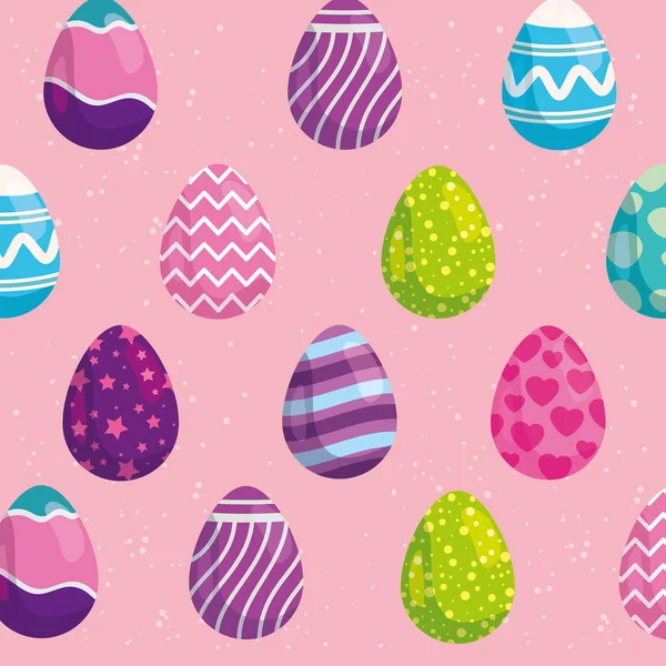 Background of cute eggs easter decorated — Stok Vektör