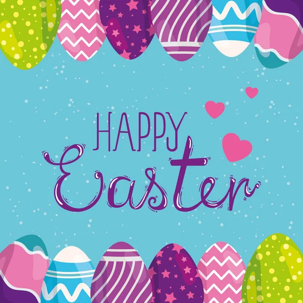 Boldog húsvéti kártya tojással díszített — Stock Vector