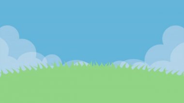 Küçük çocuğun tavşan kulağı kullandığı mutlu paskalya animasyon kartları