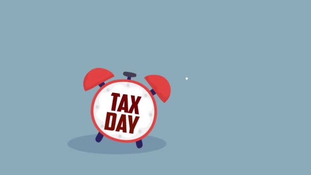 Animation du jour de l'impôt avec portefeuille et argent — Video