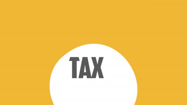 Animation du jour de la taxe avec document de réception et réveil — Video