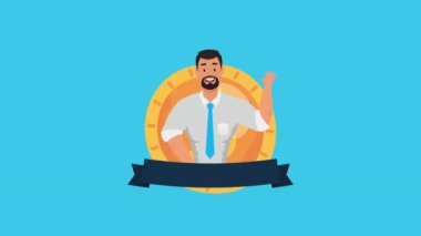 İşadamı ve madeni parayla para.