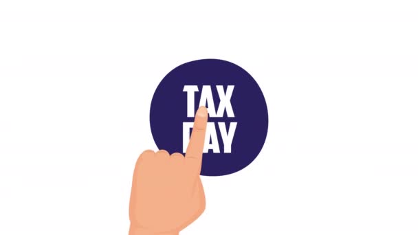 Tax day animation with hand index — Stock Video