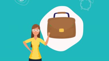 Portföy karakteri ile genç iş kadını