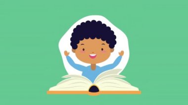 Afro çocuğun okuduğu dünya kitap günü kutlaması.