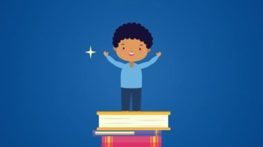 Afro çocuğun okuduğu dünya kitap günü kutlaması.