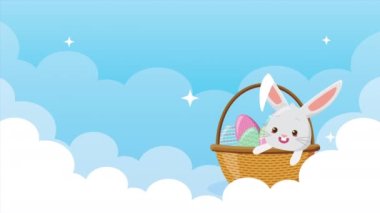 Mutlu Paskalya Animasyon kartları Gökyüzünde çiftler