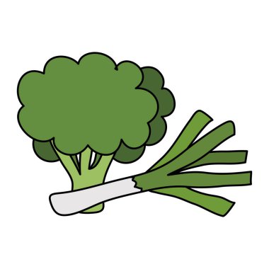 Pırasa sebzeli taze brokoli.