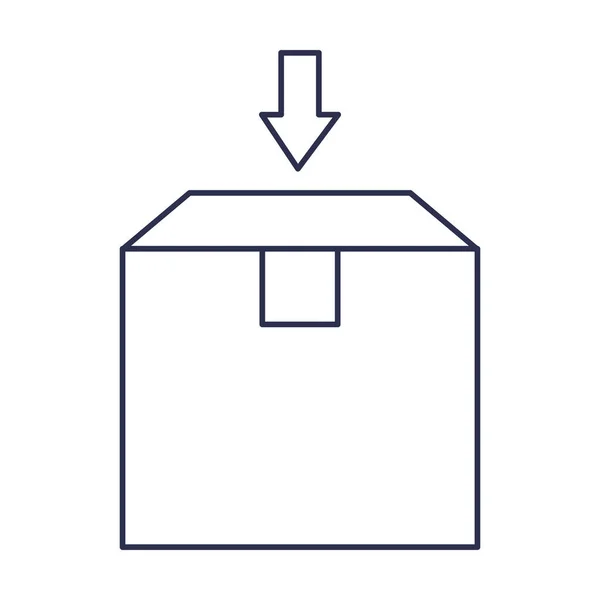 Box balíček náklad izolované ikony — Stockový vektor