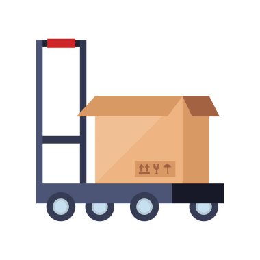 el arabası izole edilmiş simgesi olan kutu paketi