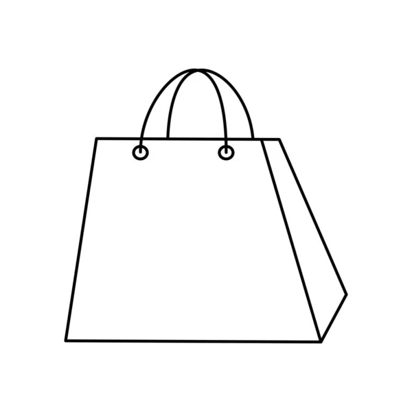 Sac papier shopping icône isolée — Image vectorielle