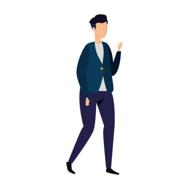 Genç adam yürüyen Avatar karakteri