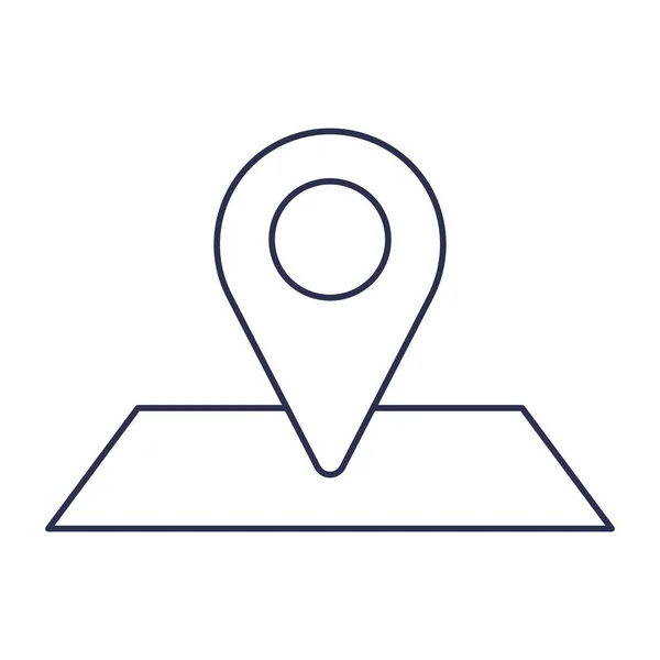 Pin ponteiro ícone de localização isolada — Vetor de Stock