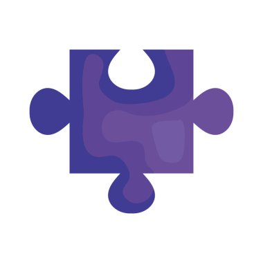 puzzle piece purple color isolated icon